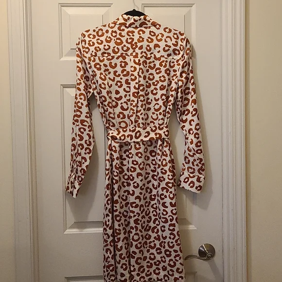 Layfayette 148 Animal Print Shirt Dress Size Small - Picture 2 of 6
